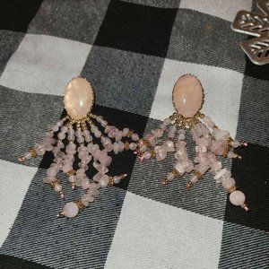 Vintage Pink Beaded Earrings